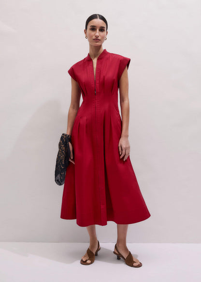 Red Sporty Smart Midi Dress | ME+EM Clothing
