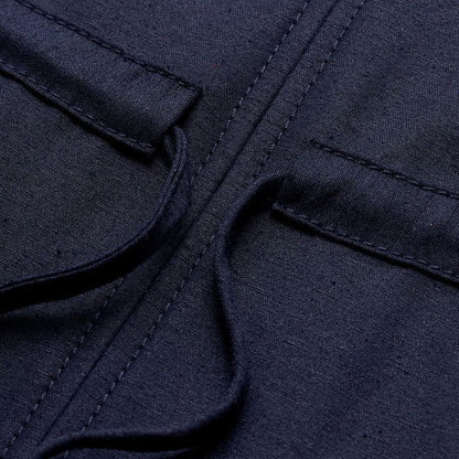 Navy Fit + Flare Shirt Midi Dress | ME+EM Clothing