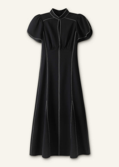 Black Contrast Stitch Midi Dress | ME+EM Clothing