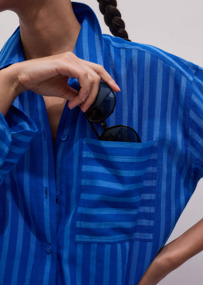 Blue Beach Midi Shirt Dress | ME+EM Clothing