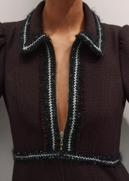 Brown Tweed Midi Dress | ME+EM Clothing