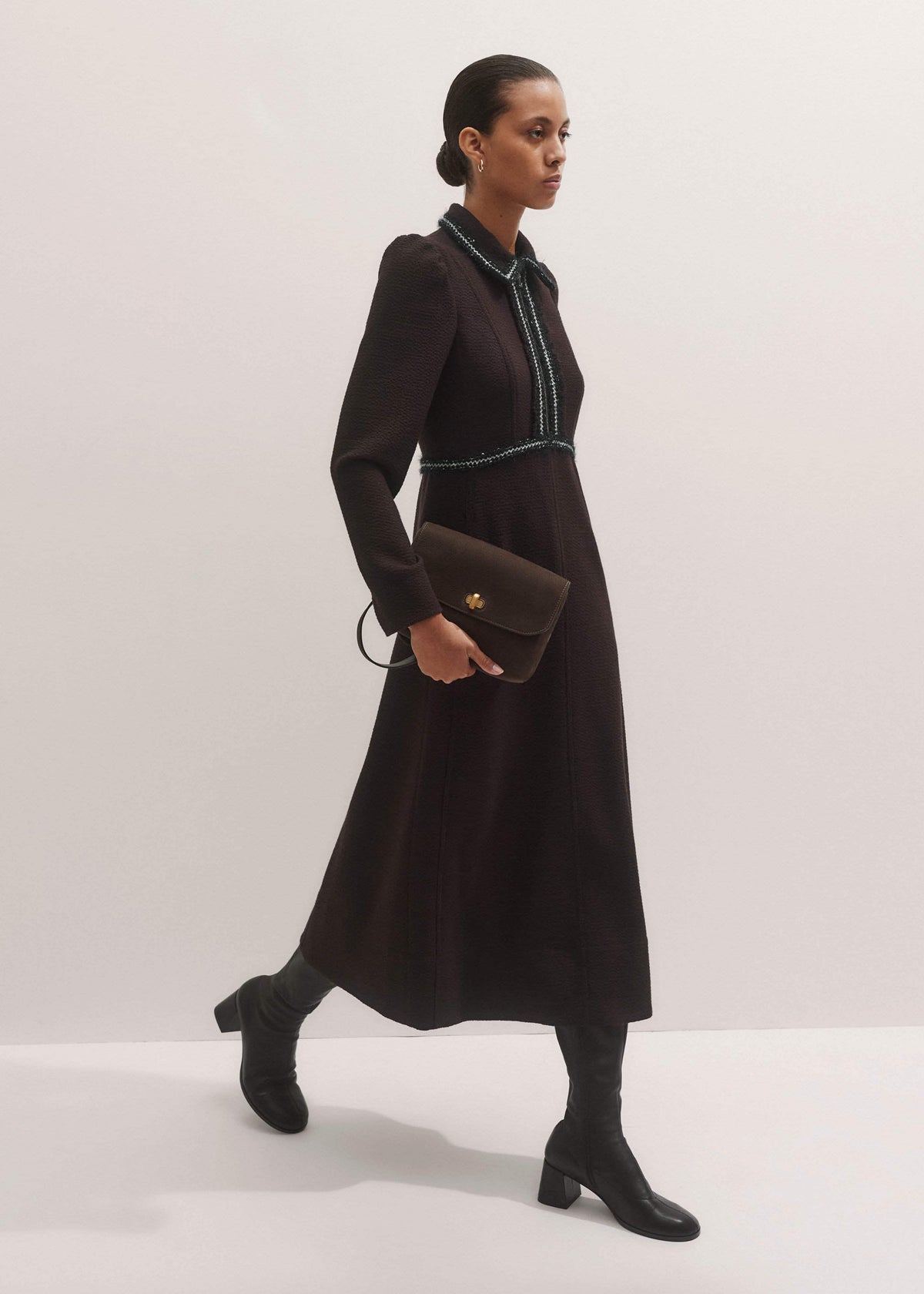 Brown Tweed Midi Dress | ME+EM Clothing