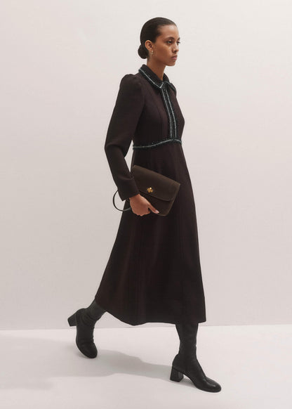 Brown Tweed Midi Dress | ME+EM Clothing