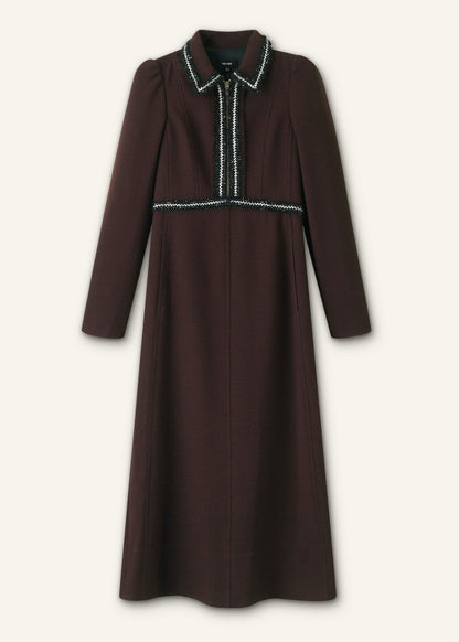 Brown Tweed Midi Dress | ME+EM Clothing