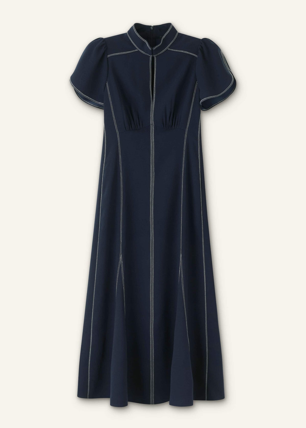Navy Contrast Stitch Midi Dress | ME+EM Clothing