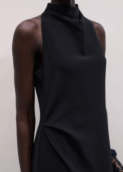 Black Draped Full Length Dress | ME+EM Clothing