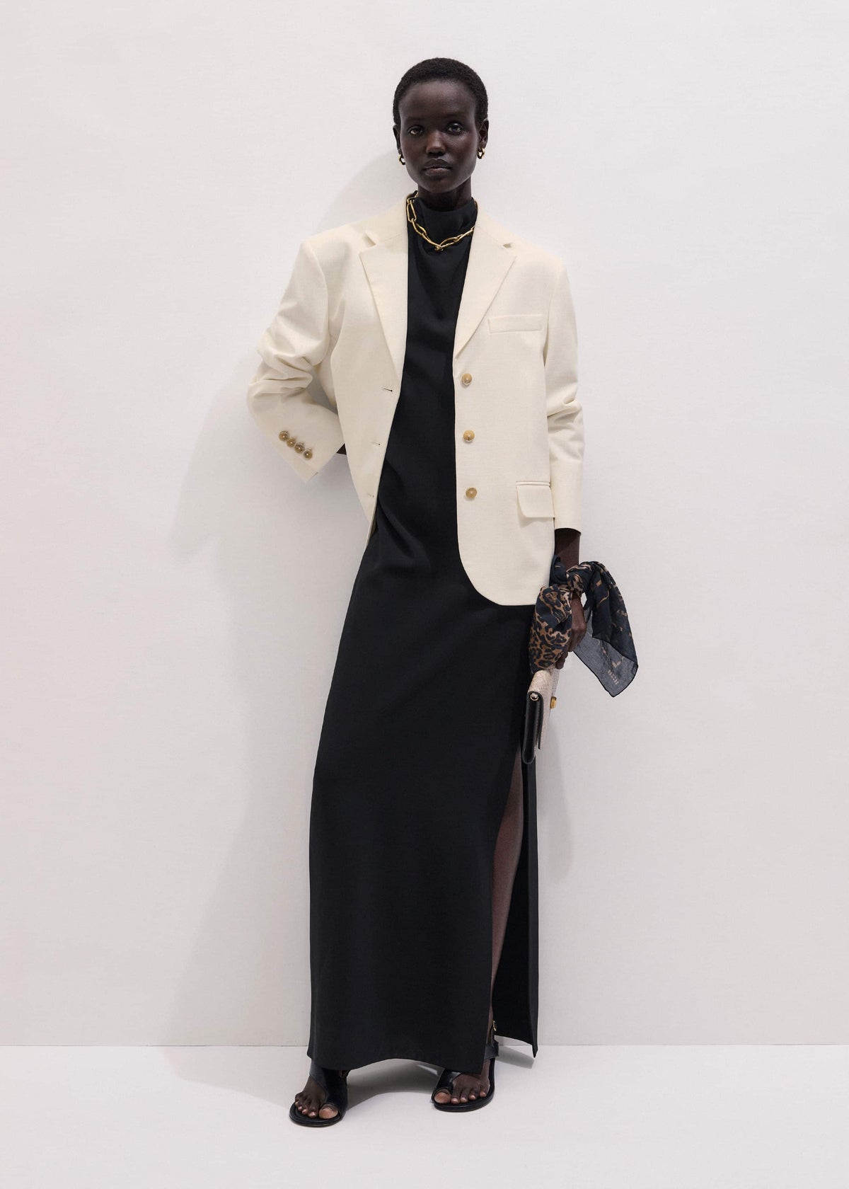 Black Draped Full Length Dress | ME+EM Clothing