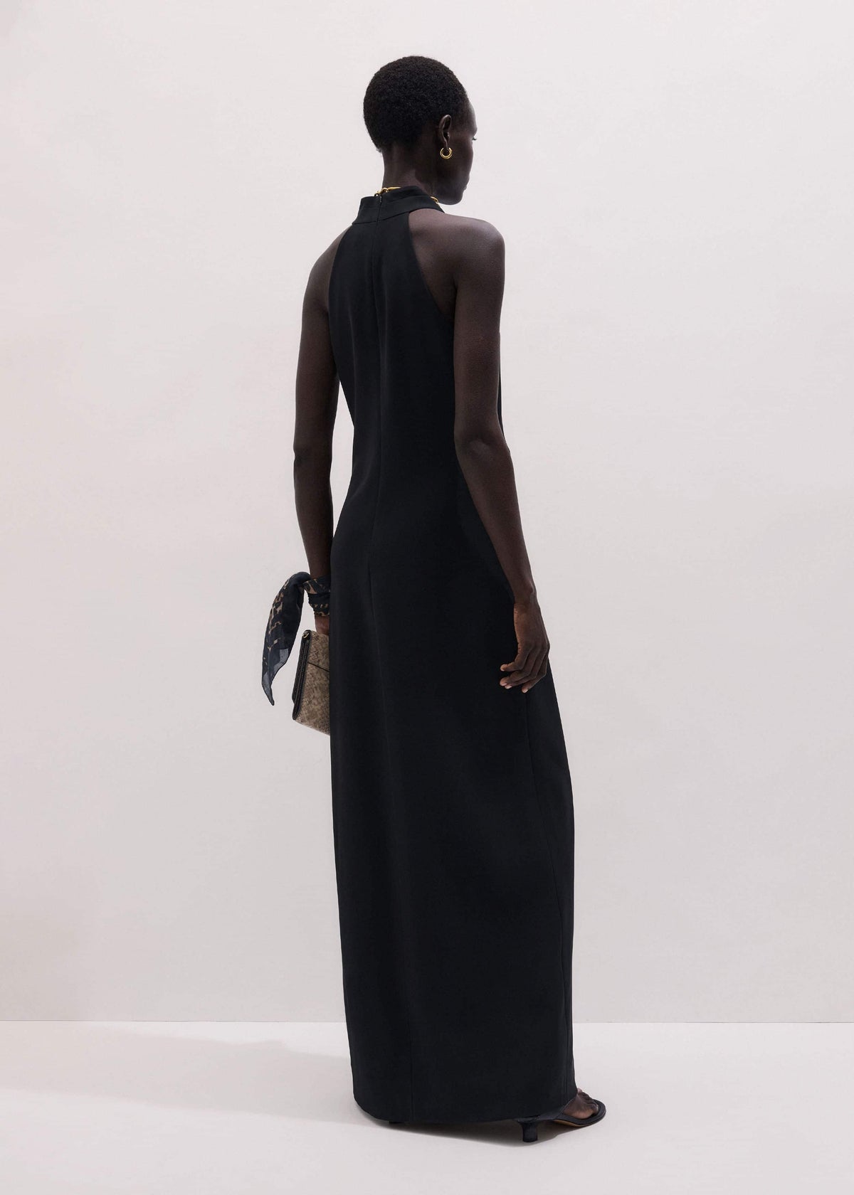 Black Draped Full Length Dress | ME+EM Clothing