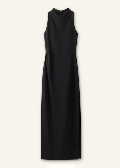Black Draped Full Length Dress | ME+EM Clothing