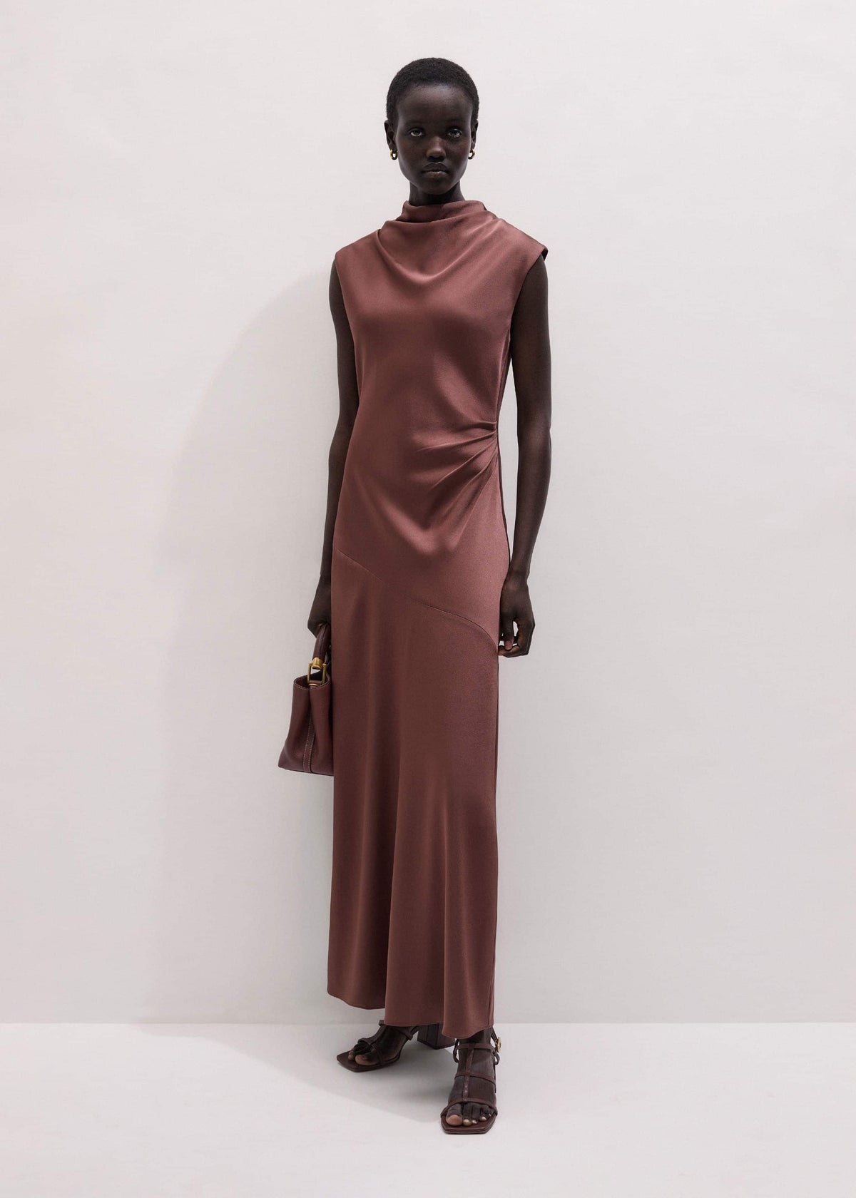 Cinnamon Bias Cut Full Length Dress | ME+EM Clothing