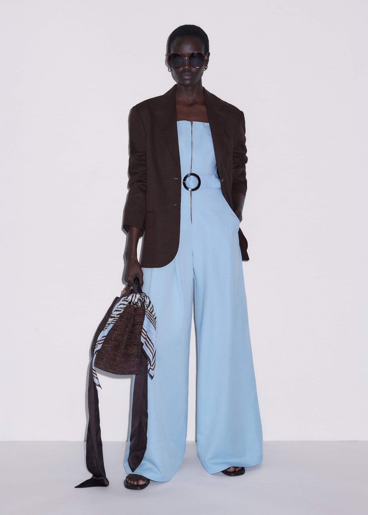 Blue Wide-Leg Jumpsuit | ME+EM Clothing
