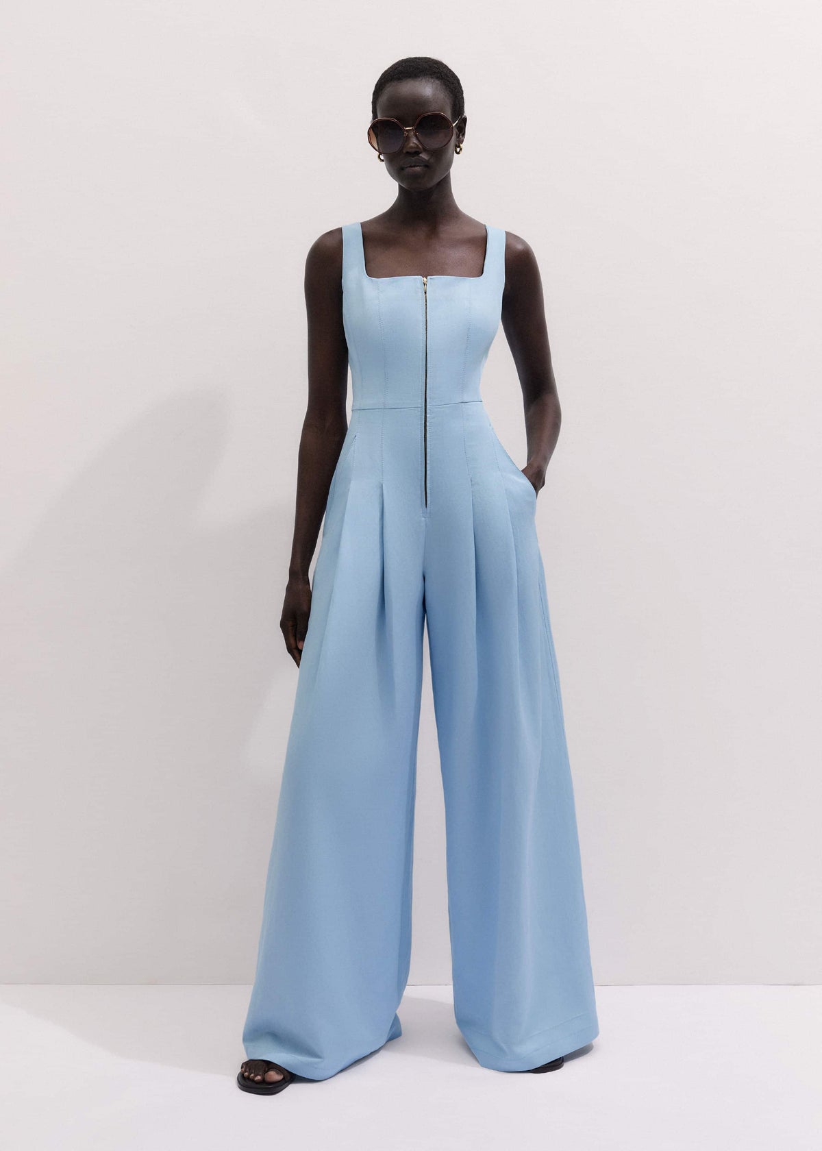 Blue Wide-Leg Jumpsuit | ME+EM Clothing