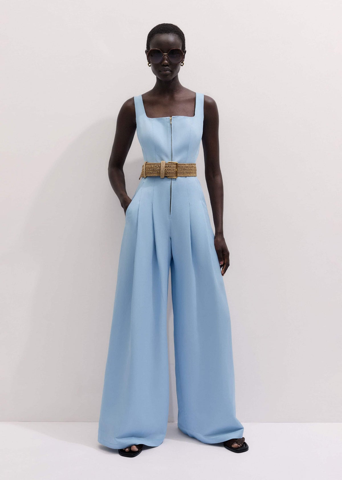 Blue Wide-Leg Jumpsuit | ME+EM Clothing