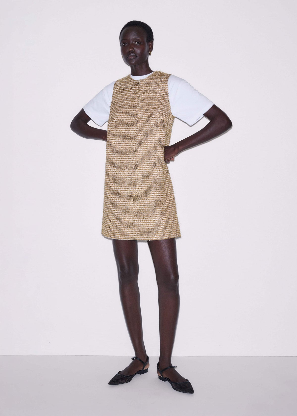 Gold Metallic Mini Dress | ME+EM Clothing