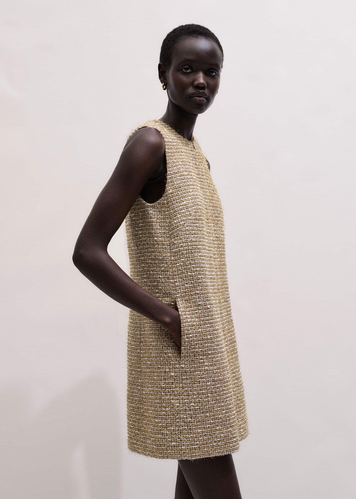 Gold Metallic Mini Dress | ME+EM Clothing