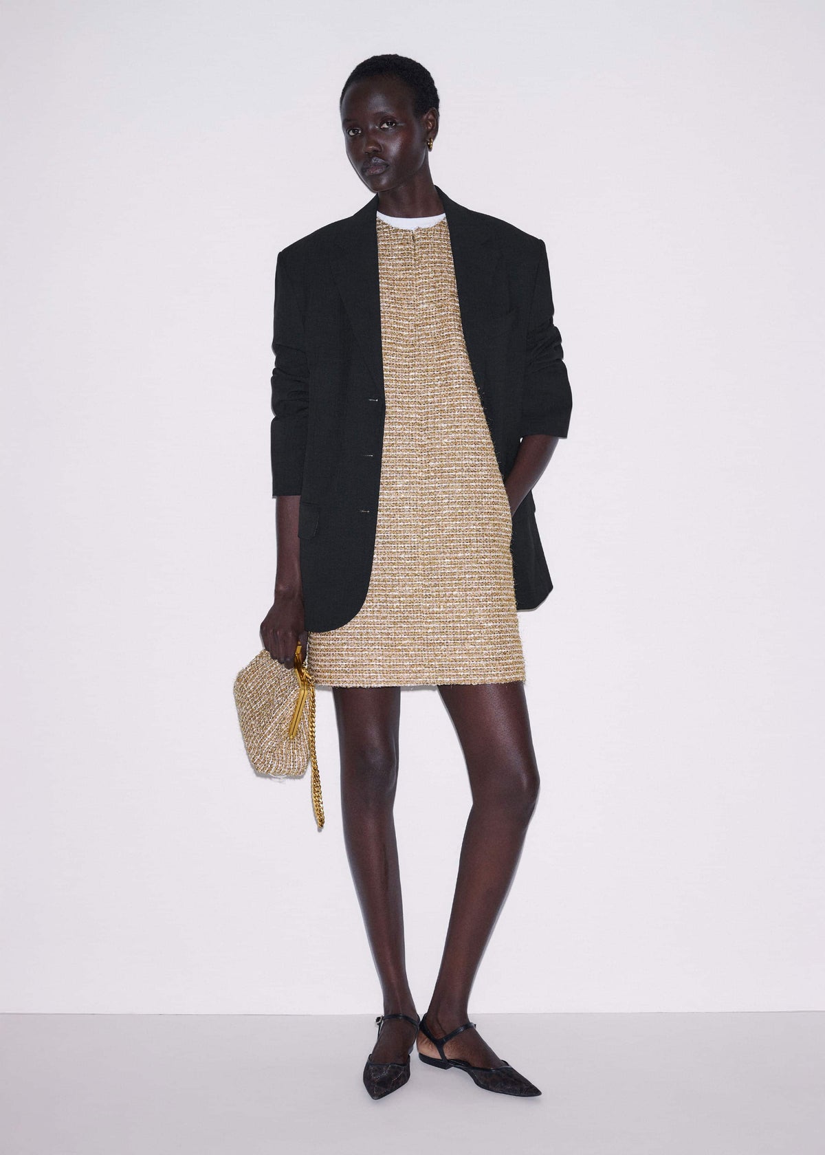 Gold Metallic Mini Dress | ME+EM Clothing