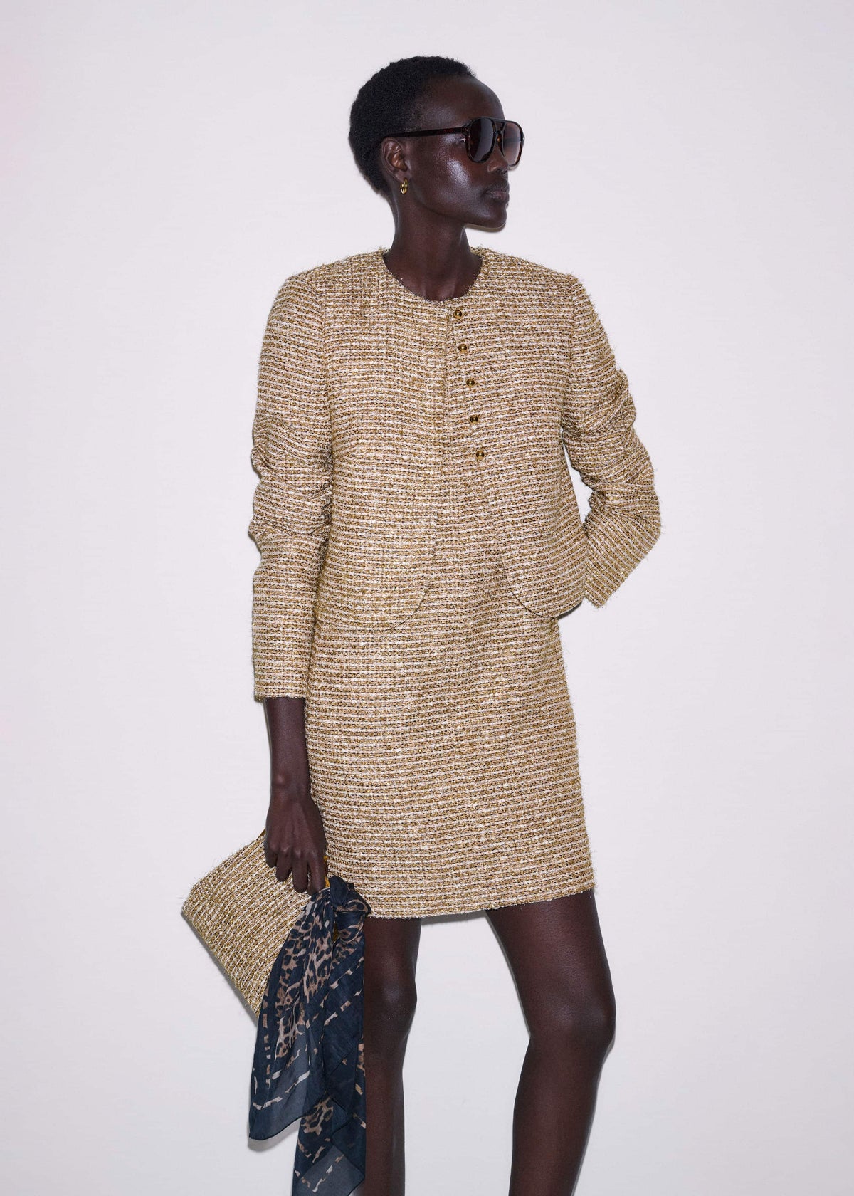 Gold Metallic Mini Dress | ME+EM Clothing