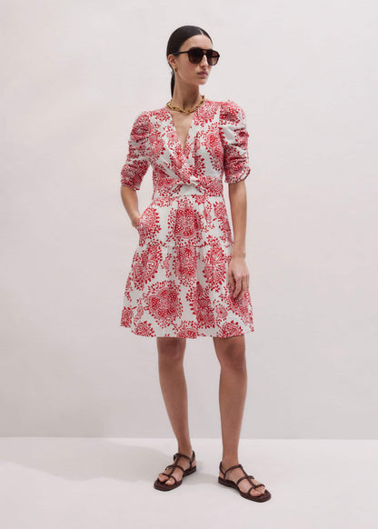 White Cheesecloth Fit + Flare Short Dress | ME+EM Clothing