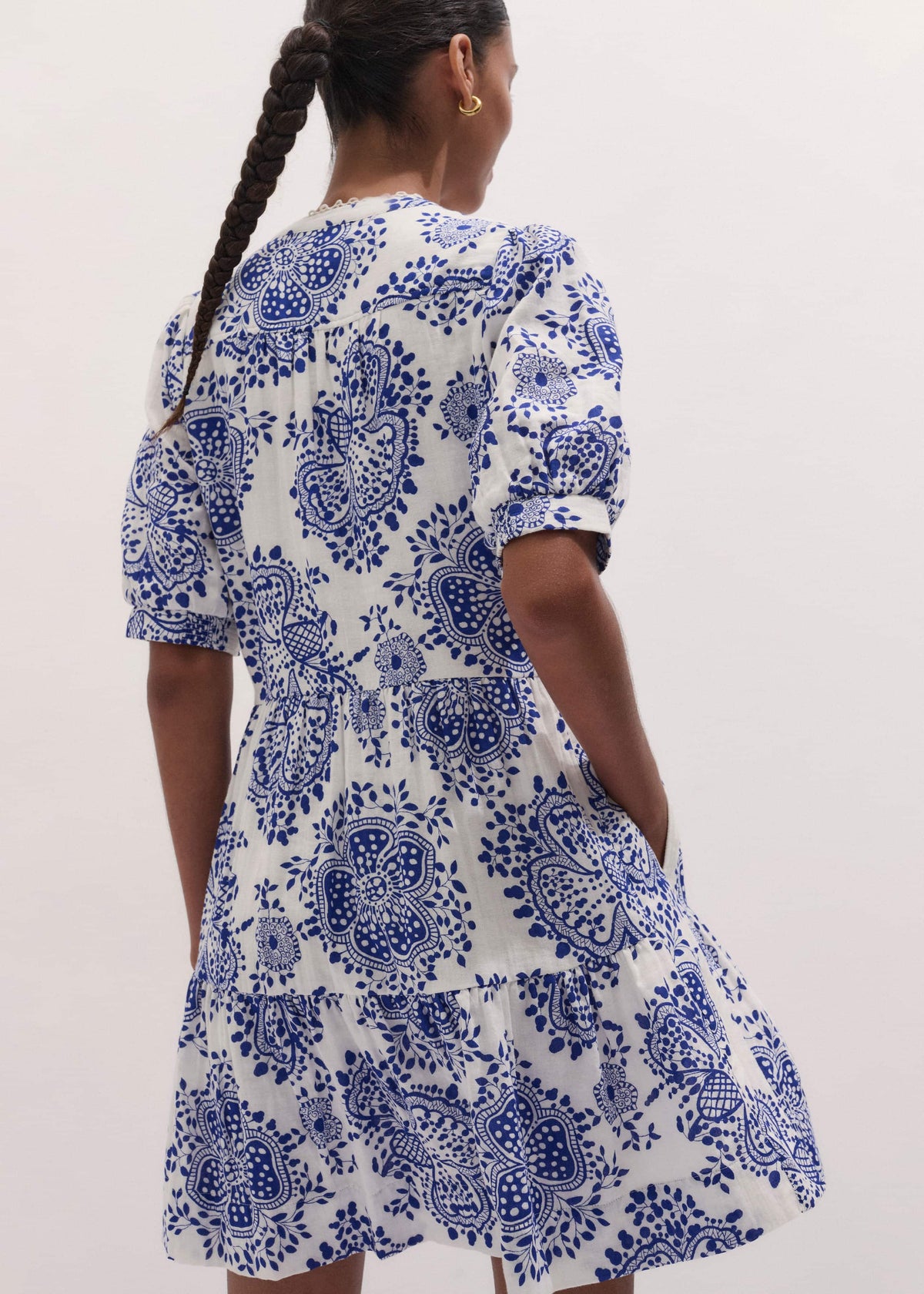 White Cheesecloth Short Swing Dress | ME+EM Clothing