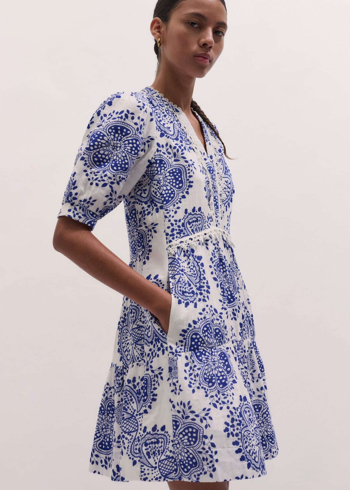 White Cheesecloth Short Swing Dress | ME+EM Clothing