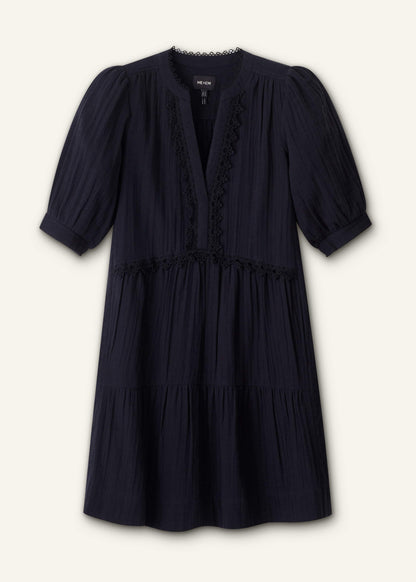 Navy Cheesecloth Short Swing Dress | ME+EM Clothing
