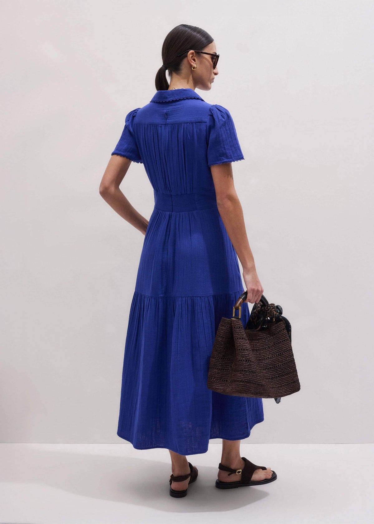 Blue Cheesecloth Fit + Flare Maxi Dress | ME+EM Clothing