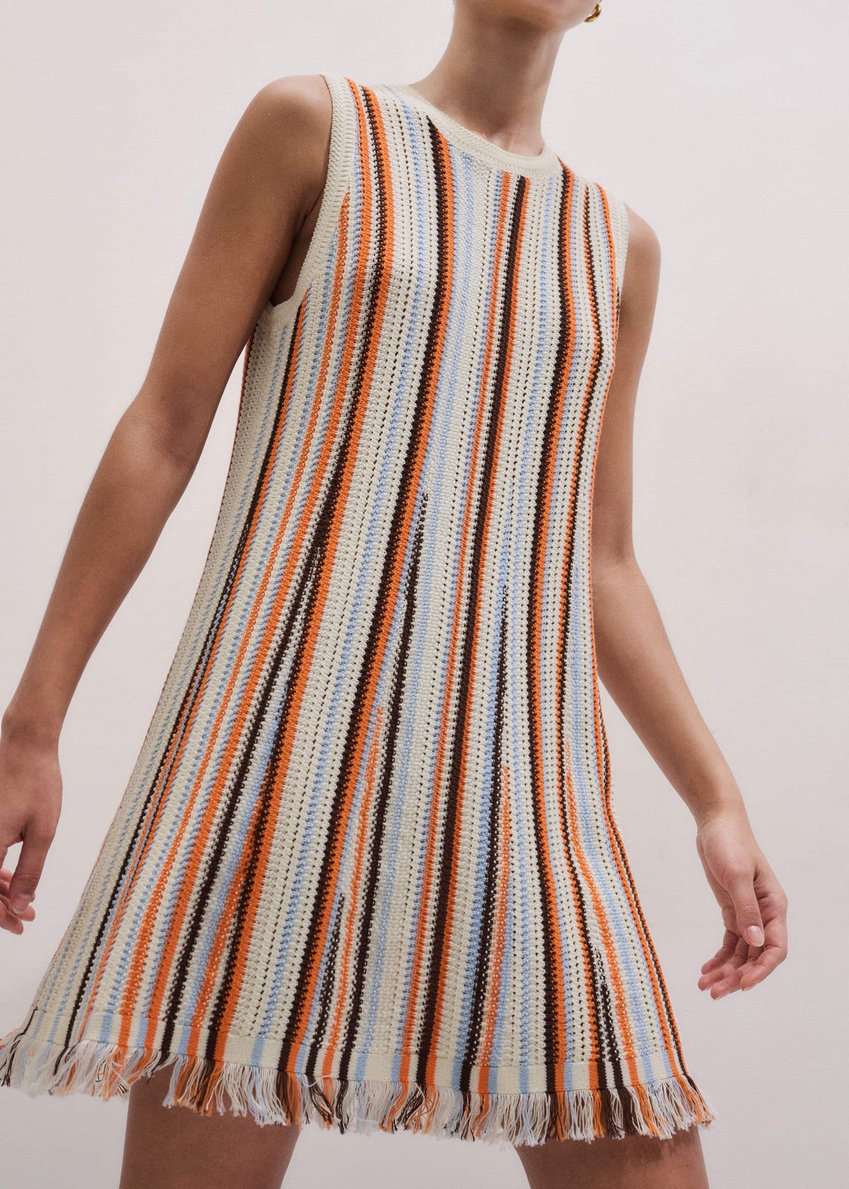 Cream Textured Knit Mini Dress | ME+EM Clothing