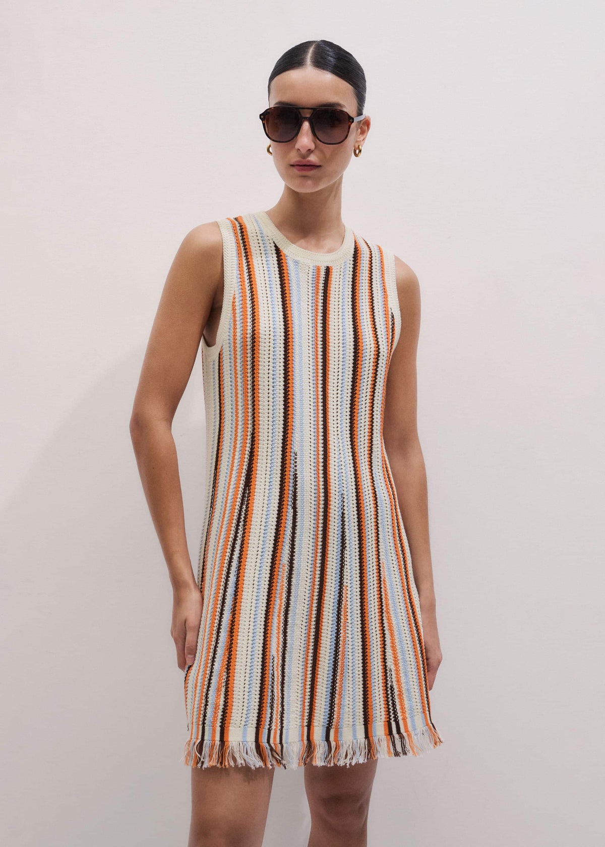 Cream Textured Knit Mini Dress | ME+EM Clothing