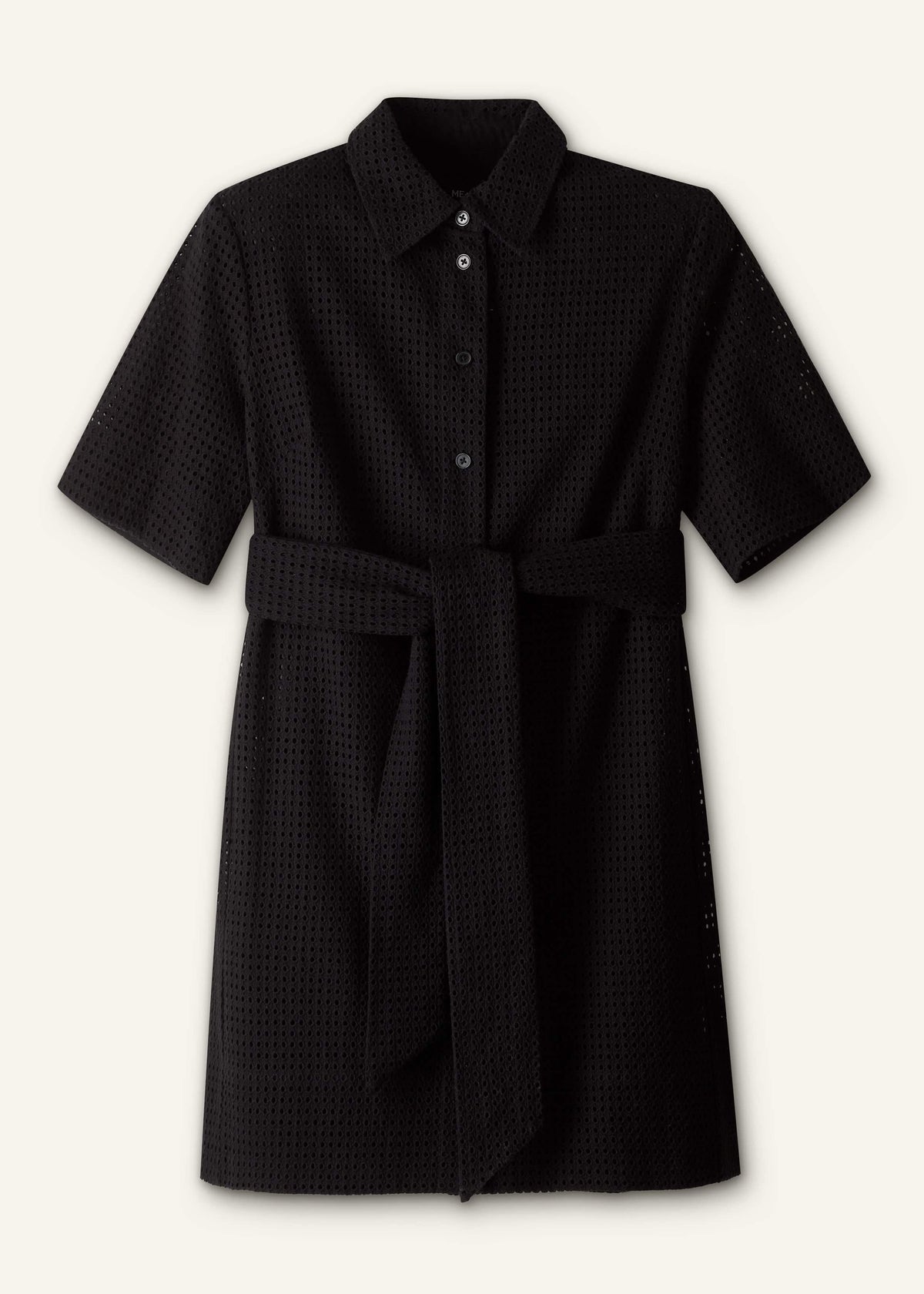 Black Broderie Anglaise Short Dress | ME+EM Clothing