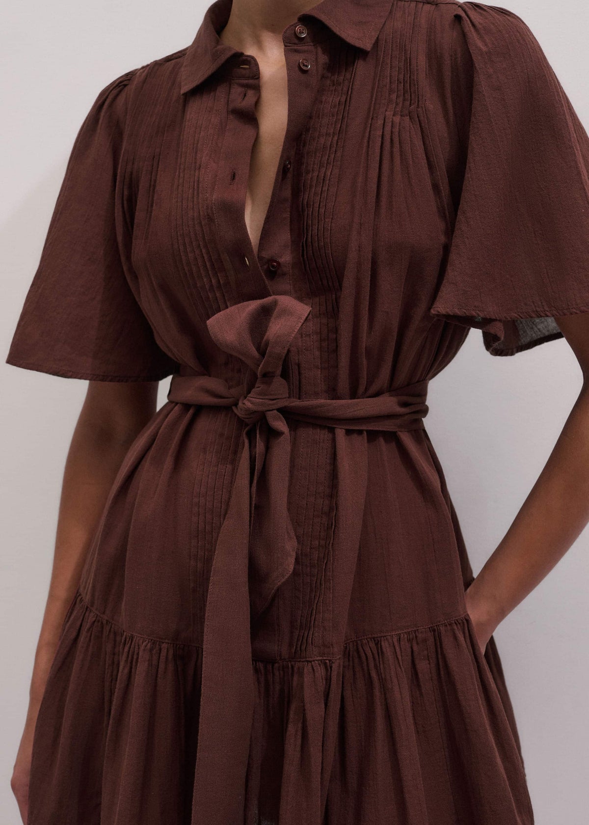 Cinnamon Brown Mini Swing Dress | ME+EM Clothing