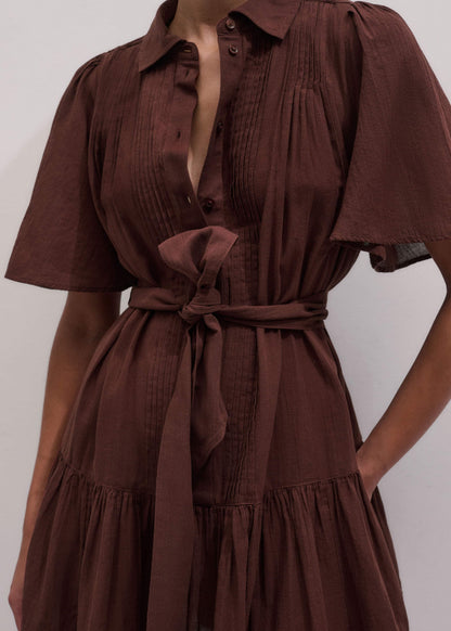 Cinnamon Brown Mini Swing Dress | ME+EM Clothing