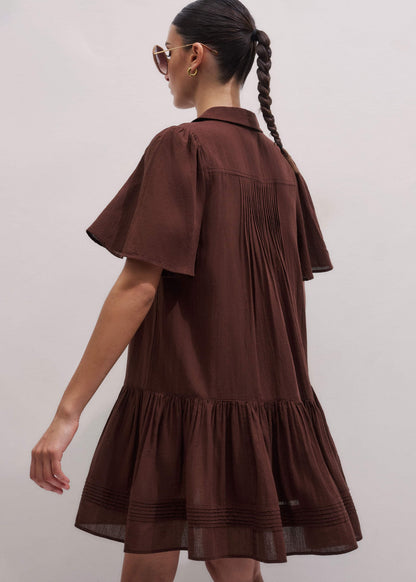 Cinnamon Brown Mini Swing Dress | ME+EM Clothing