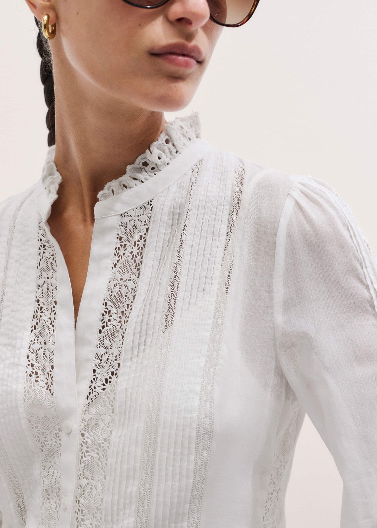 White Lace Trim Short Dress | ME+EM Clothing