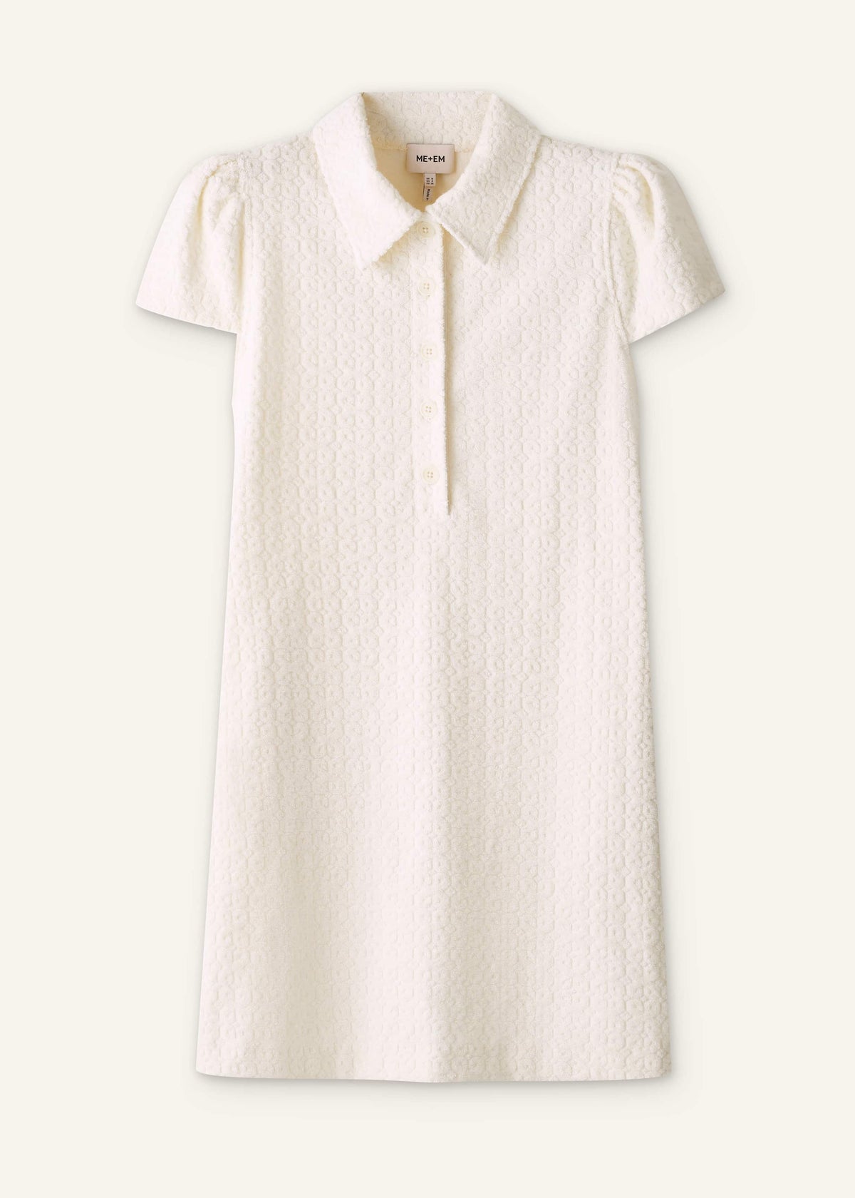 Cream Jacquard Short Swing Dress | ME+EM Clothing