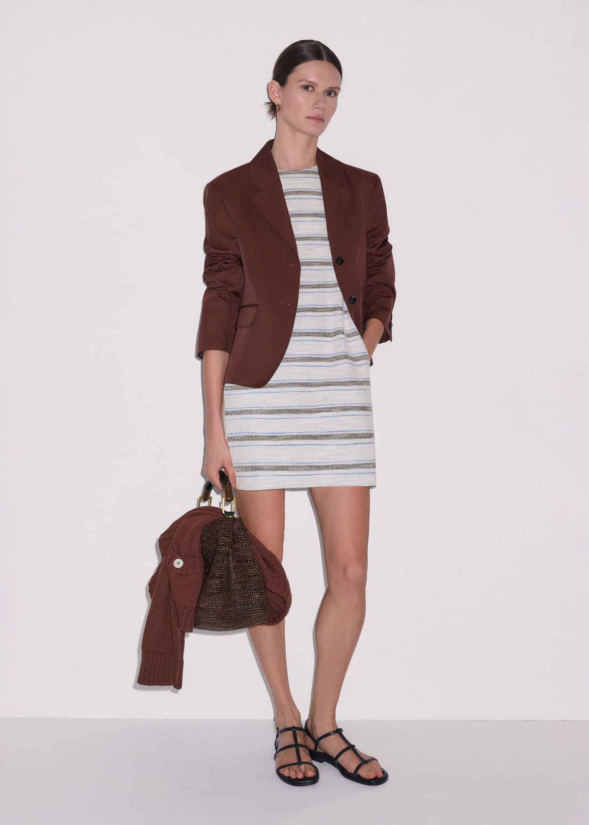 Cream Striped A-Line Mini Dress | ME+EM Clothing