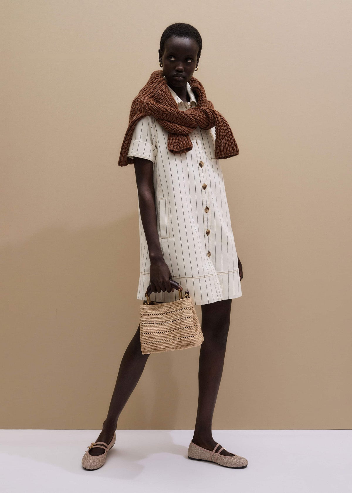 Ecru A-Line Mini Dress | ME+EM Clothing