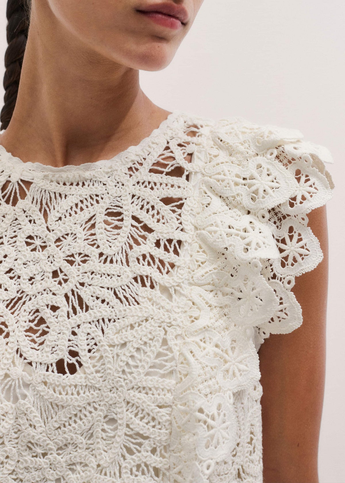 Cream Lace Layer Mini Dress | ME+EM Clothing
