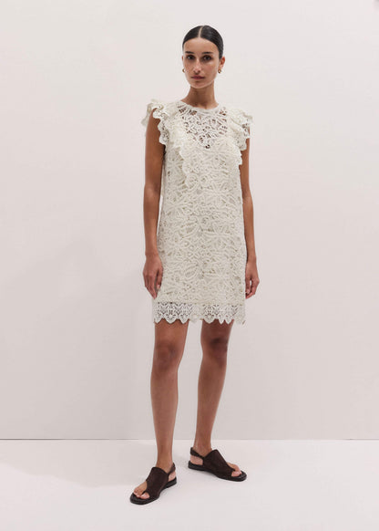 Cream Lace Layer Mini Dress | ME+EM Clothing