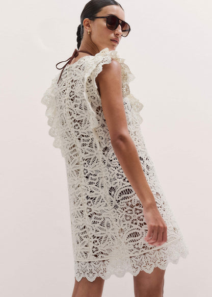 Cream Lace Layer Mini Dress | ME+EM Clothing