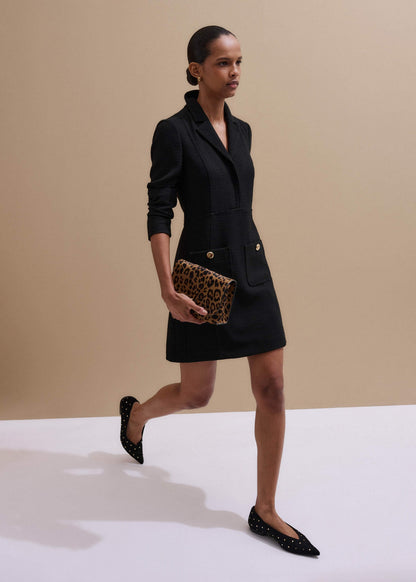 Black Day-To-Evening Textured Mini Dress | ME+EM Clothing