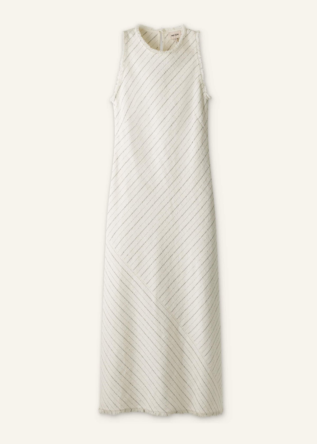 Ivory Striped Bias Cut Maxi Dress | ME+EM Clothing