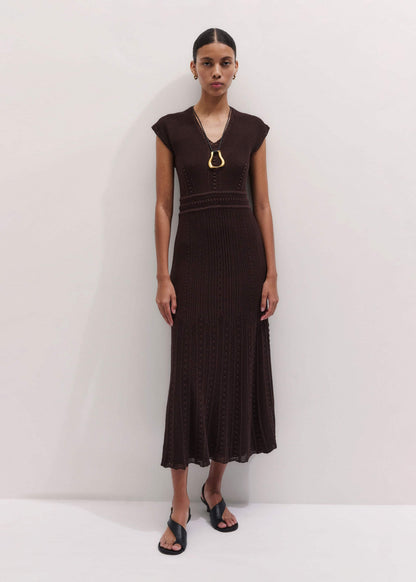 Brown Pointelle Maxi Dress | ME+EM Clothing