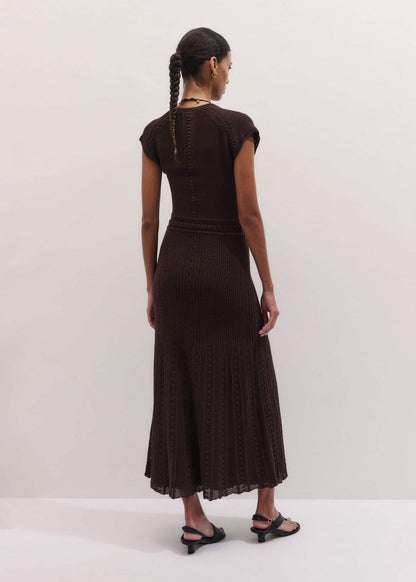 Brown Pointelle Maxi Dress | ME+EM Clothing