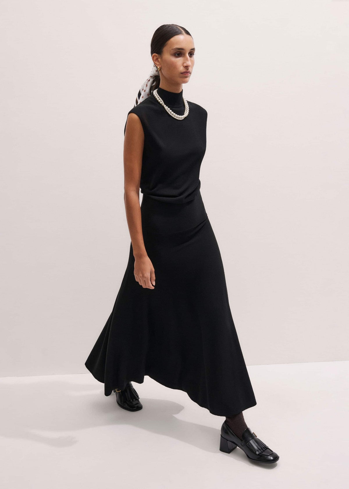 Black High Neck Knit Maxi Dress + Layering Top | ME+EM Clothing