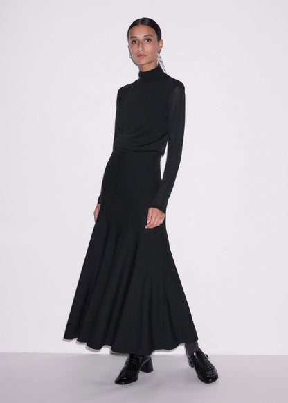 Black High Neck Knit Maxi Dress + Layering Top | ME+EM Clothing