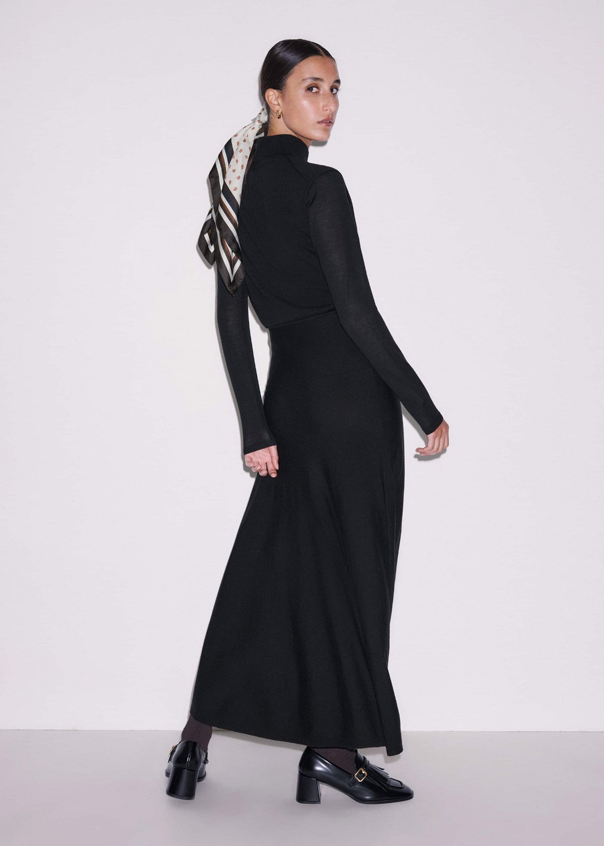Black High Neck Knit Maxi Dress + Layering Top | ME+EM Clothing