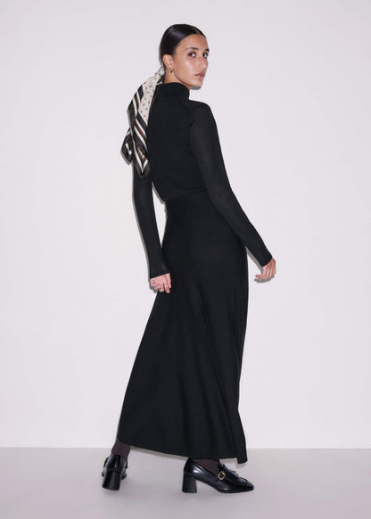 Black High Neck Knit Maxi Dress + Layering Top | ME+EM Clothing