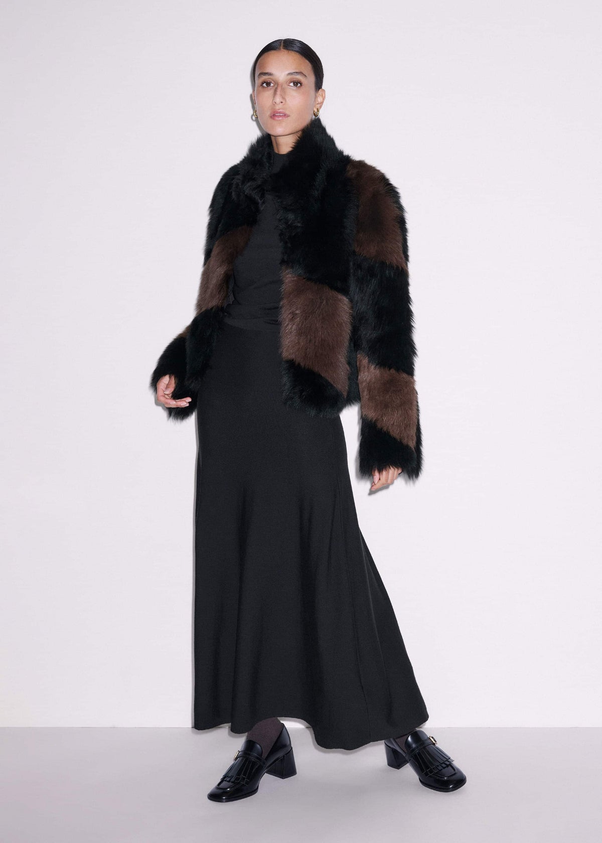 Black High Neck Knit Maxi Dress + Layering Top | ME+EM Clothing