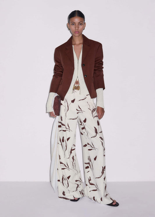 Cream Crease-Less Linen Wide-Leg Pant | ME+EM Clothing