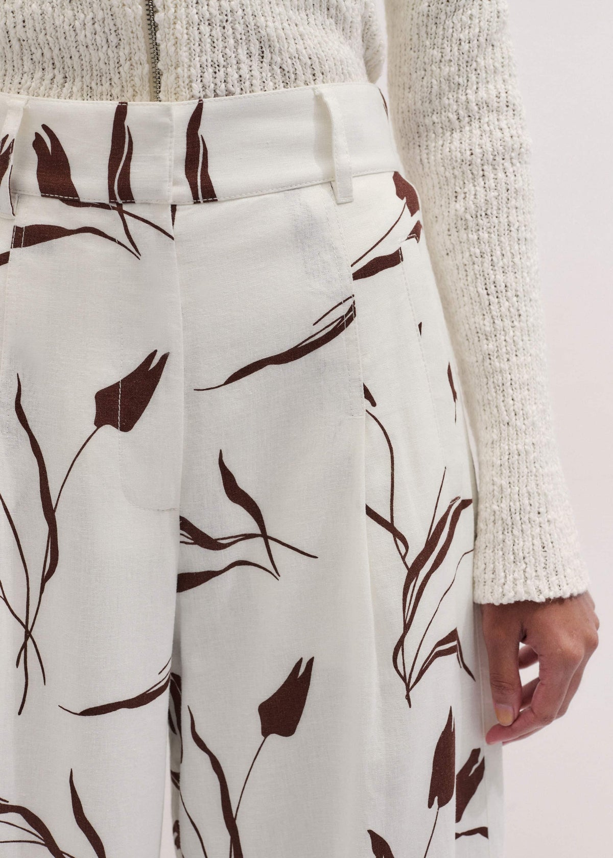 Cream Crease-Less Linen Wide-Leg Pant | ME+EM Clothing